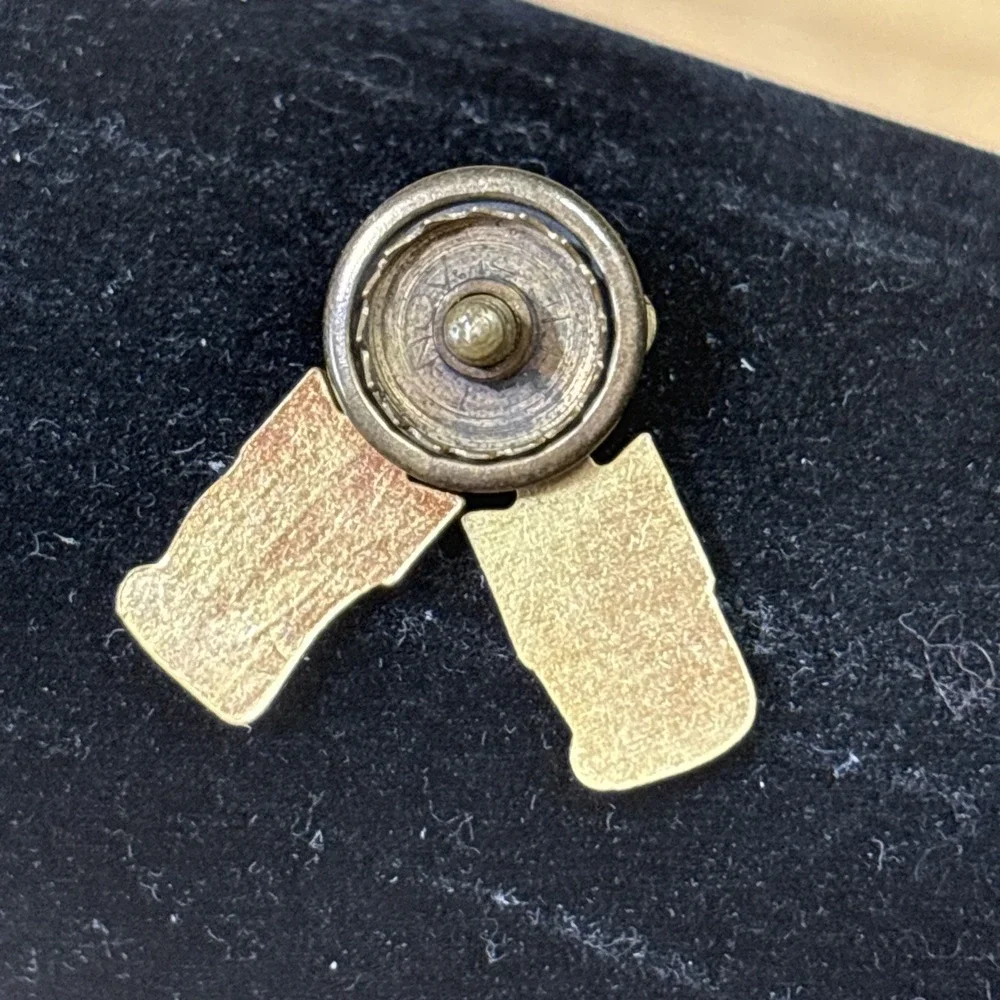 Vintage 1935-36 Lions Clubs International Screw Back Pin w/ 2 Service Chevrons